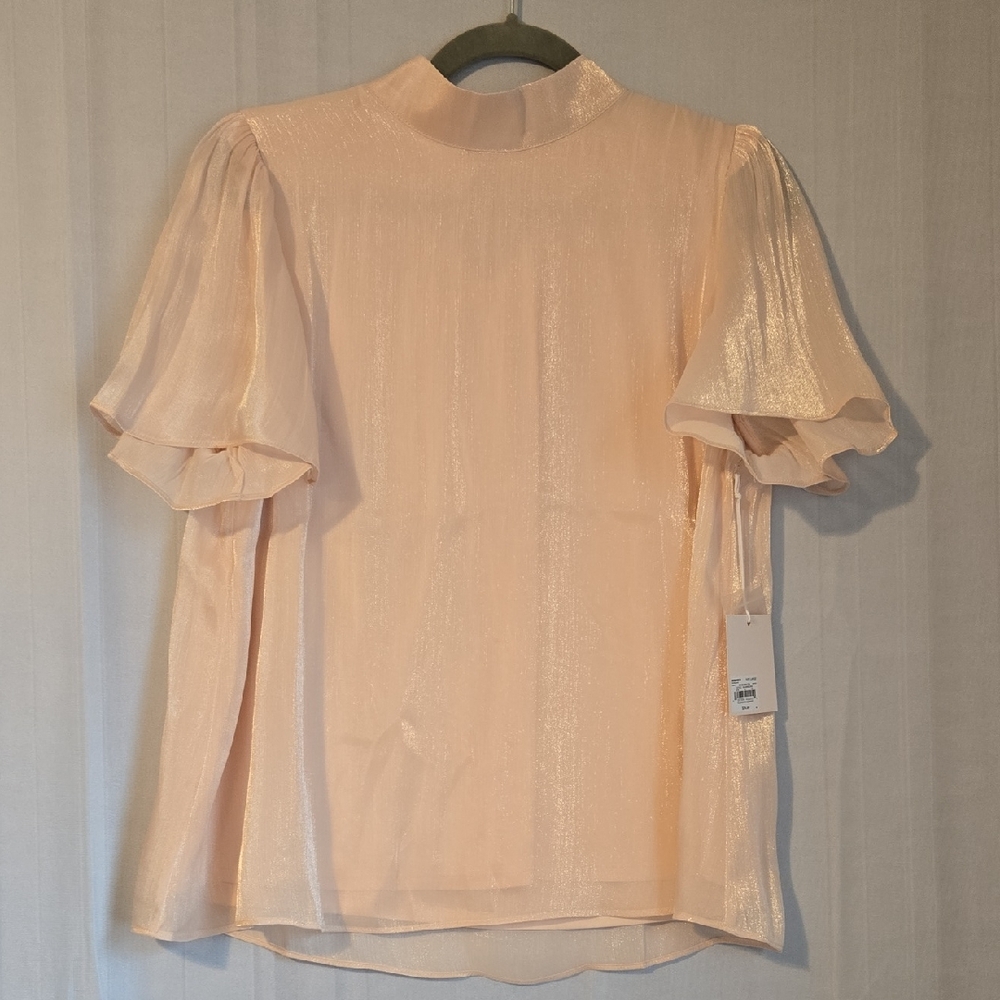 LC Lauren Conrad Shimmering Pink Blouse Size Large NWT